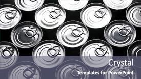  Presentation with aluminium - PPT theme having canning - closeup of a group background and a gray colored foreground