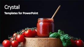  Presentation with canning - Presentation theme consisting of canning - homemade tomato sauce background and a black colored foreground
