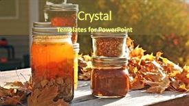  Presentation with canning jars - Presentation enhanced with canning - jars of home canned food background and a tawny brown colored foreground
