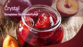  Presentation with canning - Slide deck with canning - plum marmelade background and a tawny brown colored foreground