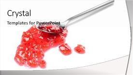 Presentation with jam - Audience pleasing slide set consisting of canning - spoon with sweet jam backdrop and a white colored foreground