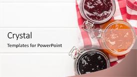  Presentation with jam - Amazing slide deck having canning - tasty fruity jam in jar backdrop and a white colored foreground