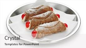  Presentation with italian cuisine - Beautiful presentation theme featuring cannoli cannolo italian cuisine sicilian pastry dessert backdrop and a light gray colored foreground