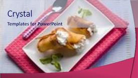  Presentation with cannoli cream - Slide set featuring cannoli-with-whipped-cream background and a sky blue colored foreground