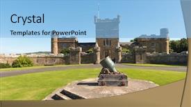  Presentation with scotland - Amazing slide set having cannon at culzean castle ayrshire scotland backdrop and a light blue colored foreground