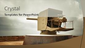  Presentation with seaport - Theme enhanced with cannon-facing-seaport-castell-de background and a soft green colored foreground