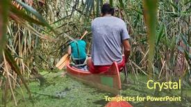  Presentation with wild west for - PPT layouts having canoe - canoeing in a wild overgrown background and a tawny brown colored foreground