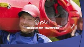  Presentation with two men climbing - Cool new PPT layouts with canoe - closeup of two men carrying backdrop and a tawny brown colored foreground