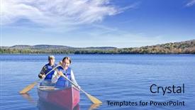  Presentation with daughter - Beautiful slides featuring canoe - father and daughter canoeing backdrop and a light blue colored foreground