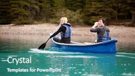  Presentation with canada - Presentation featuring canoe on a lake background and a teal colored foreground