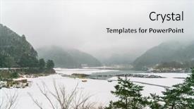  Presentation with japan shop - PPT theme featuring canoe ride - lake shoji japan view background and a white colored foreground