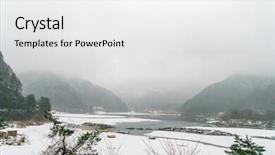  Presentation with japan - Presentation with canoe ride - lake shoji japan view background and a white colored foreground