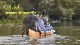  Presentation with environment - Presentation consisting of canoeing-on-a-river background and a tawny brown colored foreground