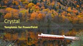  Presentation with canada - Beautiful theme featuring canoes in parc de la national jacques cartier in quebec canada backdrop and a tawny brown colored foreground