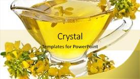  Presentation with boat - Slide set consisting of canola - flower mustard and oil background and a yellow colored foreground