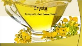  Presentation with boat - Beautiful PPT theme featuring canola - flower oil in gravy boat backdrop and a yellow colored foreground
