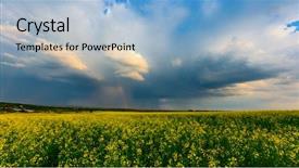  Presentation with airplane night sky cloud - Theme featuring canola - storm cloudy sky over rape background and a light blue colored foreground