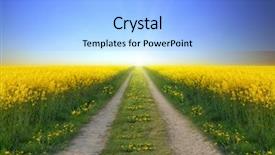  Presentation with beautiful spanish landscape costa blanca - Presentation theme enhanced with canola field - beautiful landscape background and a light blue colored foreground