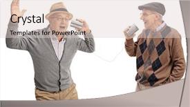  Presentation with cheerful - Theme having cans - cheerful seniors telling jokes background and a lemonade colored foreground