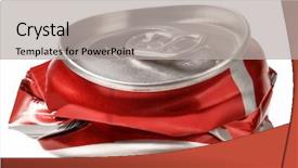  Presentation with standard drink unit - Audience pleasing slide deck consisting of cans - crushed drink can isolated backdrop and a light gray colored foreground