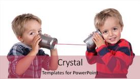  Presentation with phone - Slides enhanced with cans - little boy playing with can background and a red colored foreground