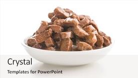  Presentation with sauce - Slide set with cans - meal for dog or cat background and a soft green colored foreground