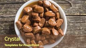  Presentation with cat dog - Slide set having cans - meal for dog or cat background and a tawny brown colored foreground