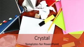  Presentation with workplace - Amazing theme having energy drink cans - student's workplace backdrop and a red colored foreground