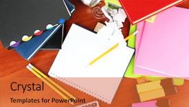  Presentation with workplace accident - Presentation theme consisting of energy drink cans - student's workplace background and a  colored foreground