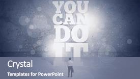  Presentation with blue business - Slide deck with cans - unsure business person standing background and a seafoam green colored foreground