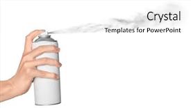  Presentation with paint - Cool new theme with cans - woman spraying paint from can backdrop and a white colored foreground