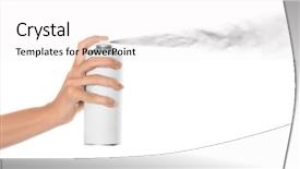  Presentation with paint - Beautiful presentation design featuring cans - woman spraying paint from can backdrop and a white colored foreground