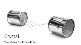  Presentation with communication - Slide set enhanced with cans communication background and a white colored foreground