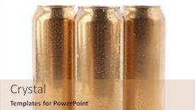  Presentation with beer - PPT layouts enhanced with cans-of-beer-on-white background and a gold colored foreground