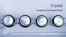  Presentation with refrigerator - Colorful slides enhanced with cans of soft drink backdrop and a sky blue colored foreground