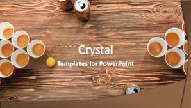  Presentation with beer pong table - Beautiful slides featuring cans on wooden table backdrop and a coral colored foreground