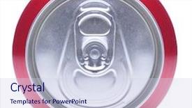  Presentation with soda - Slide set consisting of cans pop - close up of a red background and a sky blue colored foreground