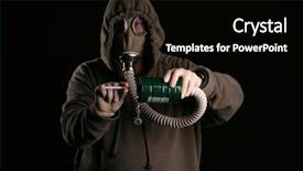  Presentation with vape concept smoke clouds - Amazing slide set having cant breathe - anti-smoking concept a man backdrop and a  colored foreground