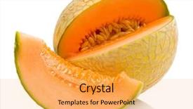  Presentation with melon - Amazing theme having cantaloupe melon backdrop and a yellow colored foreground