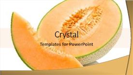  Presentation with melon - Cool new PPT theme with cantaloupe melon backdrop and a yellow colored foreground