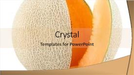  Presentation with melon - Audience pleasing PPT theme consisting of cantaloupe melon backdrop and a yellow colored foreground