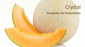  Presentation with melon - Colorful presentation design enhanced with cantaloupe melon backdrop and a lemonade colored foreground