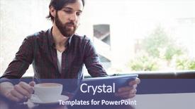  Presentation with canteen - Presentation theme featuring canteen at the university background and a ocean colored foreground