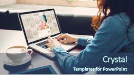  Presentation with canteen - Colorful slide set enhanced with canteen university - composite image of flower image backdrop and a ocean colored foreground