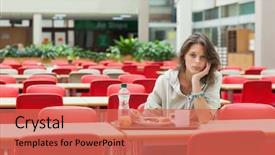  Presentation with alone - Amazing presentation design having canteen university - portrait of a alone backdrop and a coral colored foreground