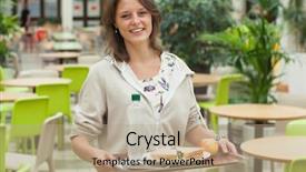  Presentation with canteen - Colorful PPT theme enhanced with canteen university - portrait of a female student backdrop and a coral colored foreground