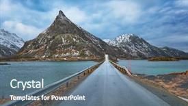  Presentation with road to bail reform - Beautiful PPT layouts featuring cantilever bridge - road in norwegian fjord lofoten backdrop and a  colored foreground