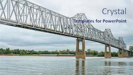  Presentation with kentucky - Audience pleasing presentation theme consisting of cantilever cairo ohio river bridge in fall scenery with river barges in backgroiund it provides river crossing between wickliffe kentucky and cairo illinois backdrop and a sky blue colored foreground