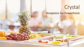 Presentation with school cafeteria - PPT layouts enhanced with cantine - fresh fruit to choose background and a lemonade colored foreground