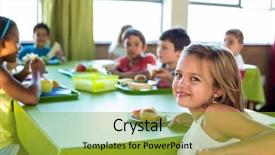  Presentation with classmates - Audience pleasing PPT layouts consisting of cantine - portrait of cute girl backdrop and a gold colored foreground